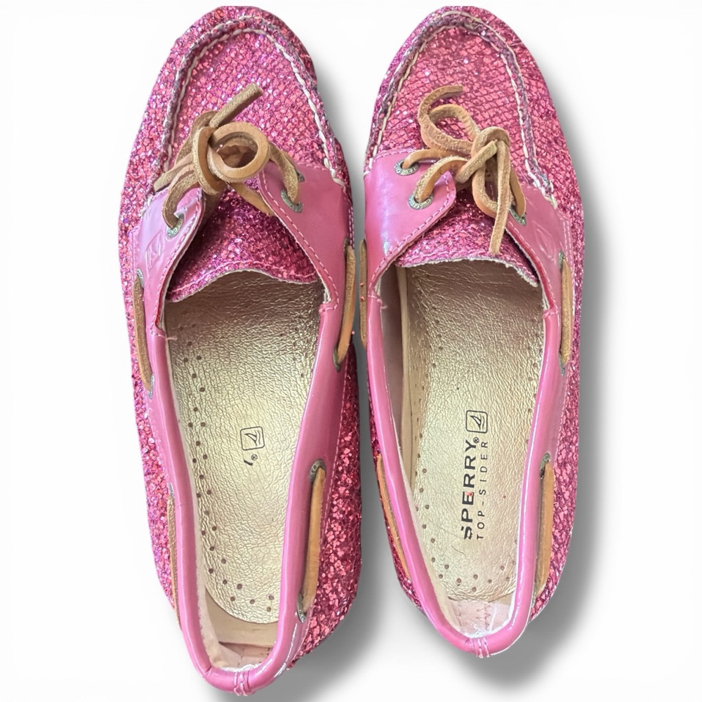 Women's Sperry Pink Glitter Boat Shoes Flats & Loafers Size 7.5 - Picture 5 of 6